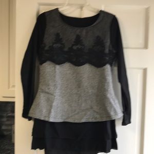 Dressy top looks like two tops in one.